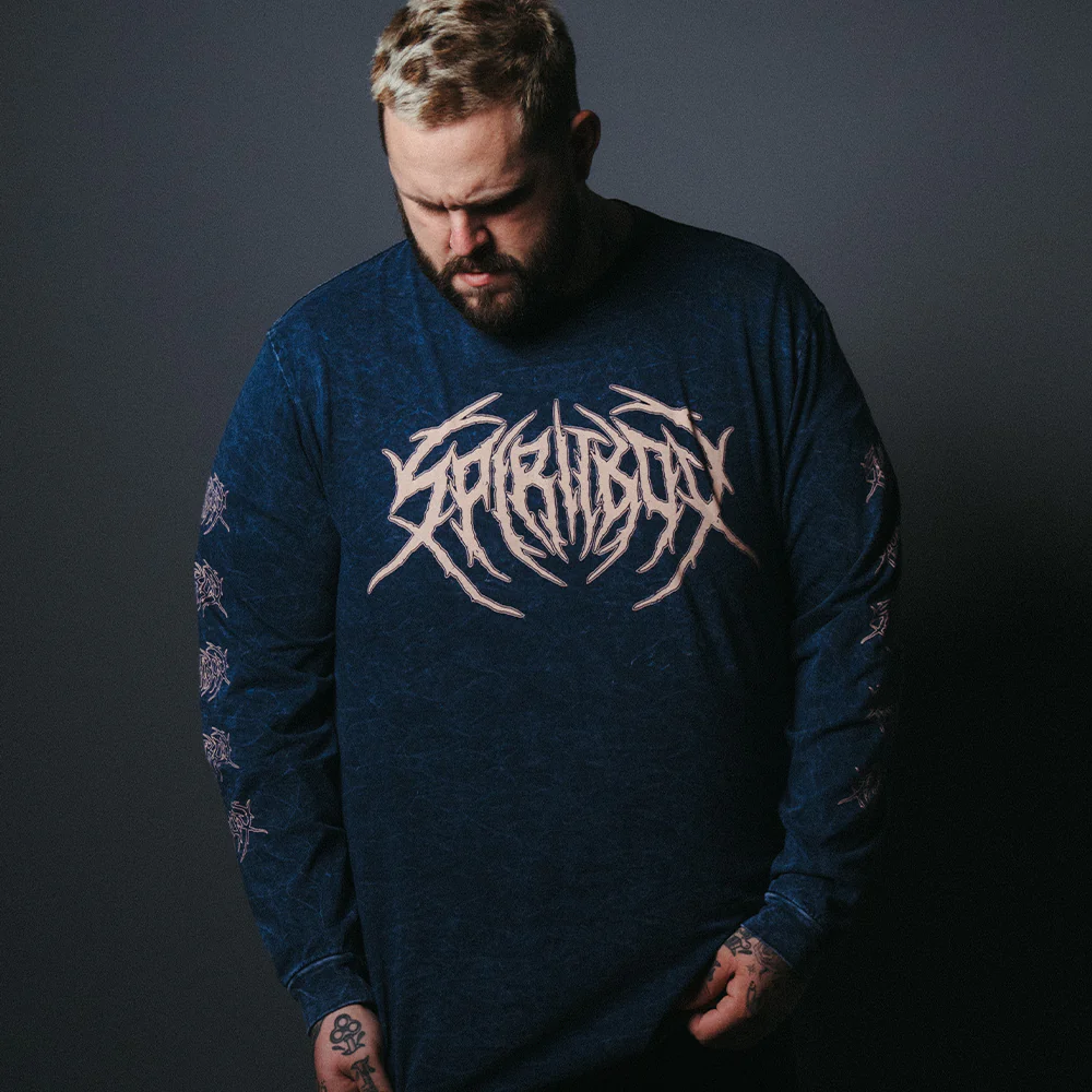 Death Metal Navy Mineral Wash Long Sleeve - Image 4